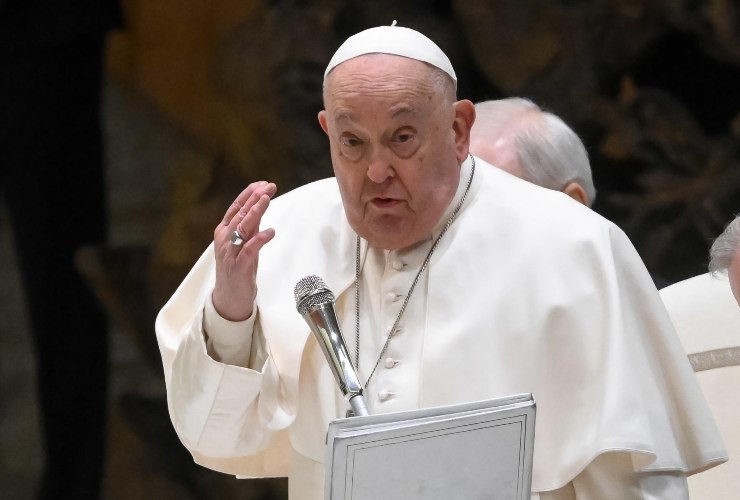 Papa Francesco durante un'udienza generale 